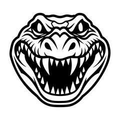Glyph style icon showing an alligator head