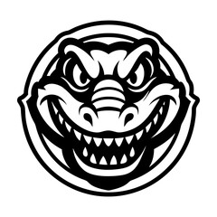 A filled style icon representing a crocodile symbol