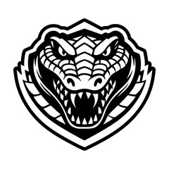 Glyph style icon showing an alligator head