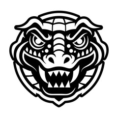 A filled style icon representing a crocodile symbol