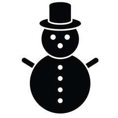 snowman vector icon on white background 