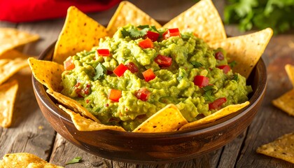 Delicious Guacamole with Tortilla Chips - A Fresh and Flavorful Appetizer.