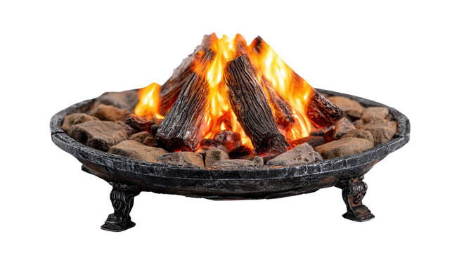 Fire pit miniature background isolated on a Transparent background, PNG file.