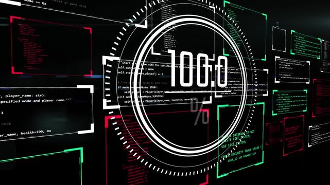 Abstract digital space with information elements. Progressing ai system data layers background