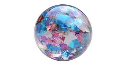 Floating gemstone orb background isolated on a Transparent background, PNG file.