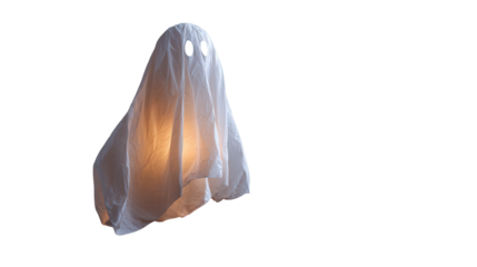 Floating ghost lantern background isolated on a Transparent background, PNG file.