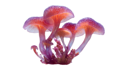 Floating lantern mushroom background isolated on a Transparent background, PNG file.