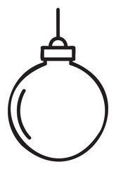 Obraz premium Black outline drawing of a simple, round christmas ornament with a small loop at the top, perfect for decoration concepts.