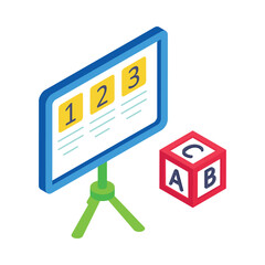 School Board Isometric vector Illustration 