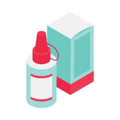 Pills Bottle Isometric vector Illustration 