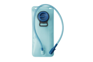 Fototapeta premium Hydration pack reservoir with drinking tube on transparent background