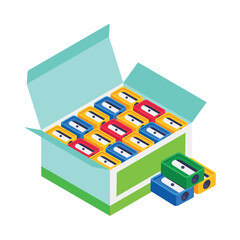 Sharpener Box Isometric vector Illustration 