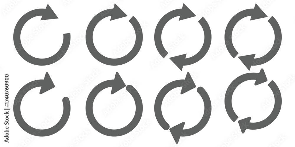 Canvas Prints circle arrow icon set. circular arrow icon, refresh, reload arrow icon symbol sign, vector illustrat