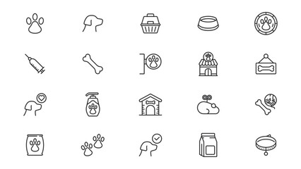 pet shop icon collection vector illustration in trendy style