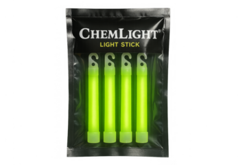 Four fluorescent light sticks offering visibility for safety or events