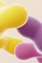 Vibrant Yellow and Purple Abstract Background with Organic Shapes, Smooth Flowing Forms, and Dynamic Liquid Movement