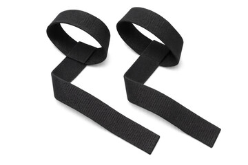 Fototapeta premium Black weightlifting straps for strength training workouts