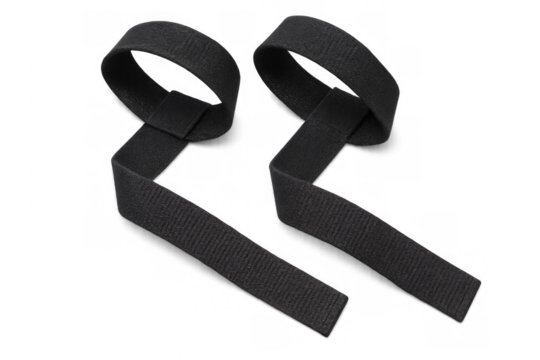 Black weightlifting straps for strength training workouts