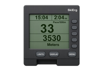 Skierg fitness monitor displaying workout data