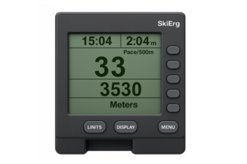 Skierg fitness monitor displaying workout data