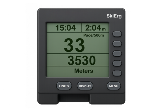 Skierg fitness monitor displaying workout data