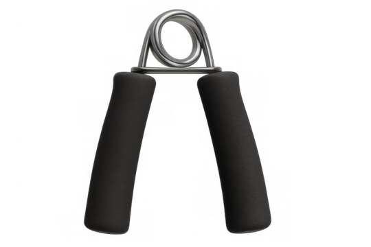 Hand gripper strengthening grip power on transparent background