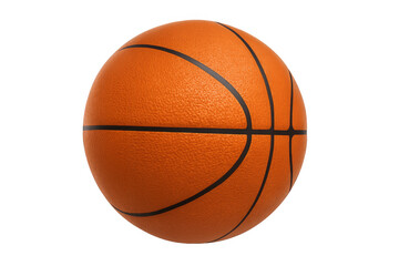 Orange basketball ball for sport and game on transparent background