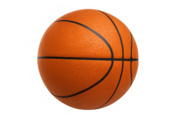 Orange basketball ball for sport and game on transparent background