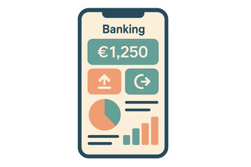 Modern banking app interface design with financial analytics