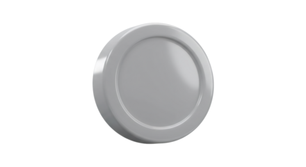 Single Silver Coin Perspective on Transparent Background Detailed Shiny Reflective Surface Minimalist Round Metallic Currency Object Illustration Isolated