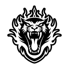 Set of Glyph Style Wild Dragon Icons 

