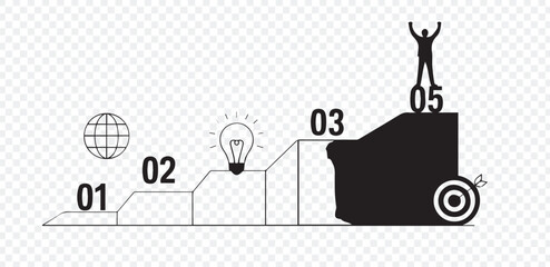 Business Strategy Progress Achievement Infographic