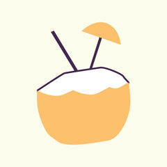 Illustration of an COconut Drink Travel Vacation