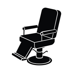 Bold Silhouette of Barber Chair with Reclining Back