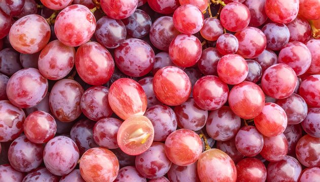 Close-up of Fresh Red Grapes - A Vibrant and Healthy Snack.