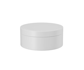 Blank white cream jar for cosmetic product packaging mockup isolated, 3d illustration