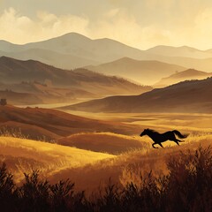 horse in the mountains