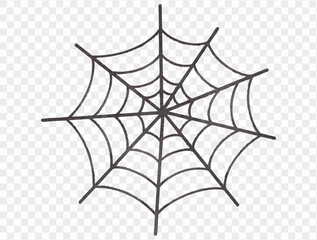 Watercolor spider web spooky creepy Halloween decoration illustration Vector.