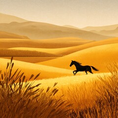  horse in the mountains