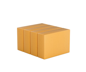 Stylized yellow soap bars arranged neatly for hygiene and beauty product themes.