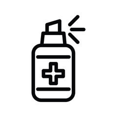 Sanitizing spray bottle outline icon vector design good for web or mobile app
