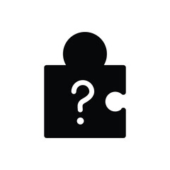Puzzle pieces and question mark solid icon vector design good for web or mobile app