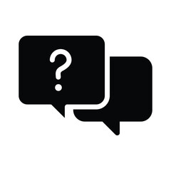 square buble chat with question mark solid icon vector design good for web or mobile app