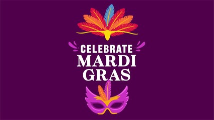 Happy Mardi Gras with masks