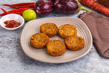 Fried potato crispy golden hash brown