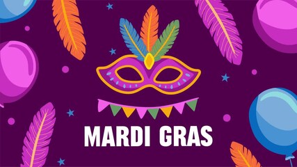 Happy Mardi Gras with masks