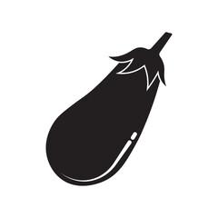 eggplant vegetable flat icon vector