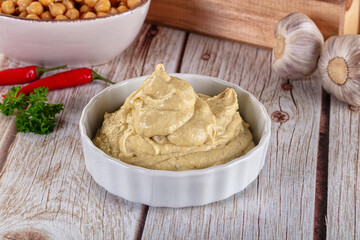 Natural organic homemade chickpea hummus