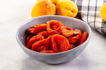 Dry sweet ripe apricots heap