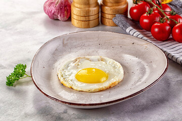 Roasted one egg for breakfast